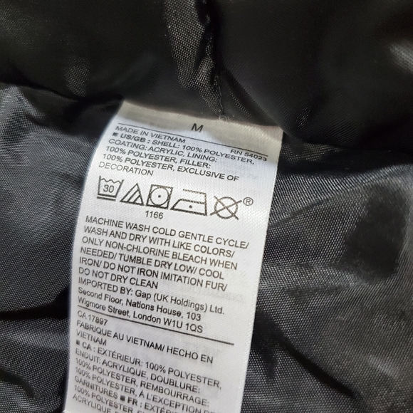 Gap Black Hooded Vest Size M - Picture 8 of 8